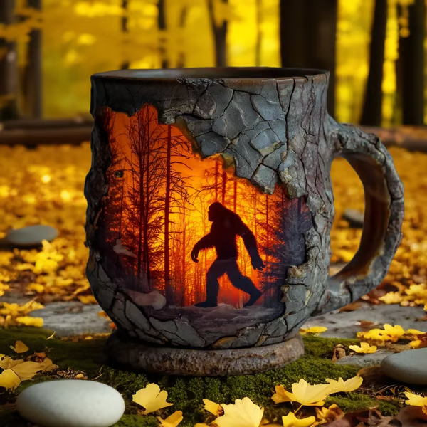 Bigfoot Forest Fire Decorative Art Mug