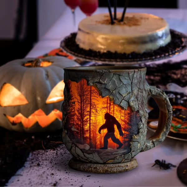 Bigfoot Forest Fire Decorative Art Mug