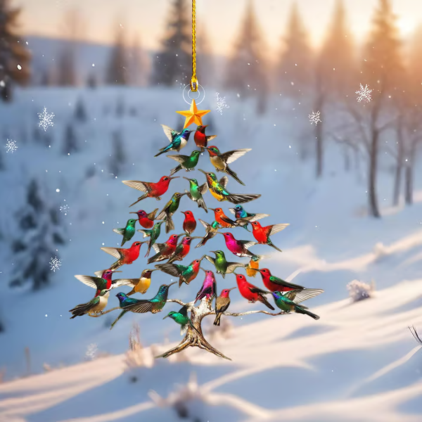 🔥🐦🎄Hummingbird Christmas 2D Acrylic Ornament
