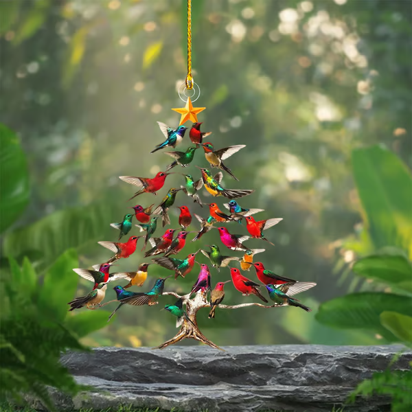 🔥🐦🎄Hummingbird Christmas 2D Acrylic Ornament