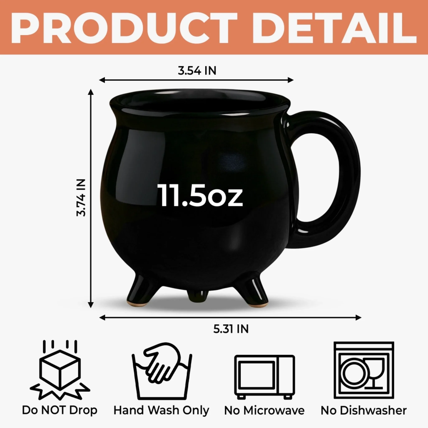 Custom Ceramic Cauldron Coffee Mug – Personalized Halloween Witchy Gift for Besties, Sisters, BFFs, Family & Yourself – “Midnight Magic” Cup