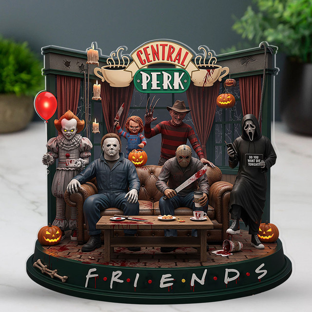 Horror Movie Character Driving Car Halloween Acrylic Block Plaque Gift For Fan