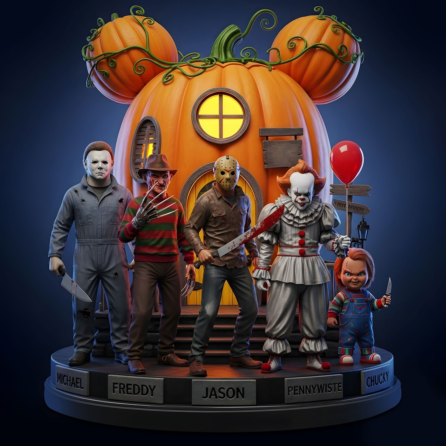 Horror Movie Character Driving Car Halloween Acrylic Block Plaque Gift For Fan