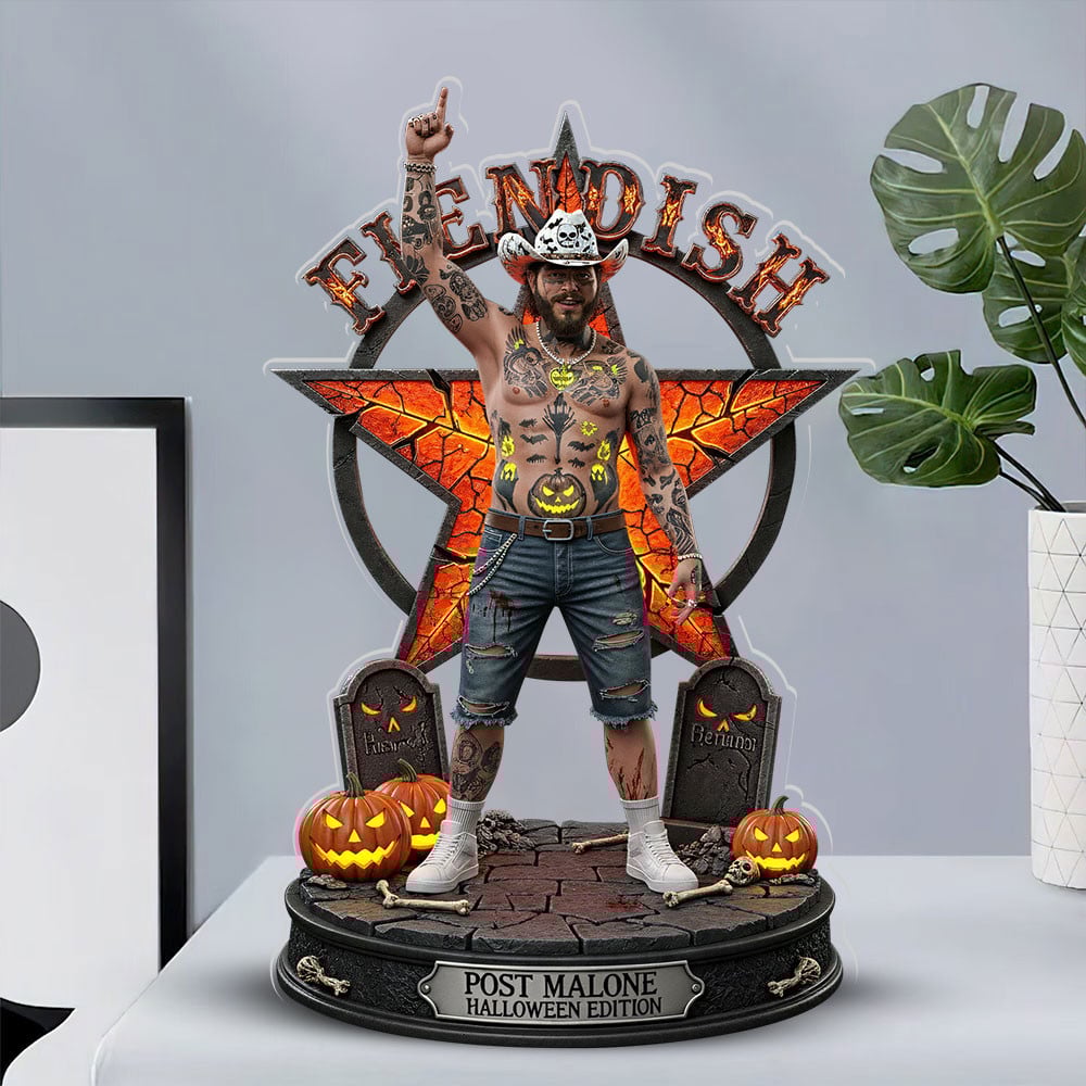 Post Malone Halloween Acrylic Block Plaque Decoration Gift (Limited Edition)