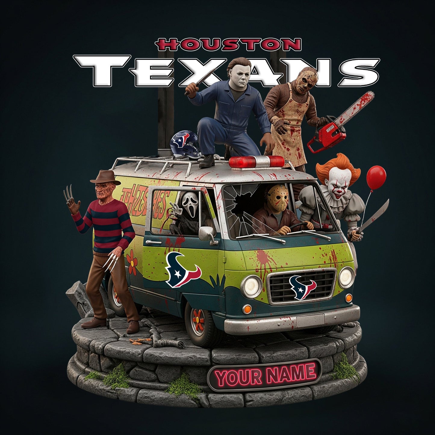 NFL Horror Personalized Acrylic Block Plaque Halloween Gift For Fan - Limited Edition