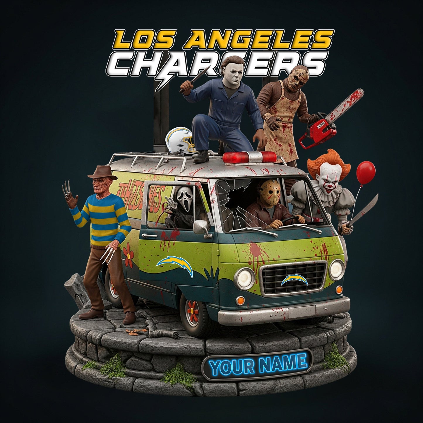 NFL Horror Personalized Acrylic Block Plaque Halloween Gift For Fan - Limited Edition