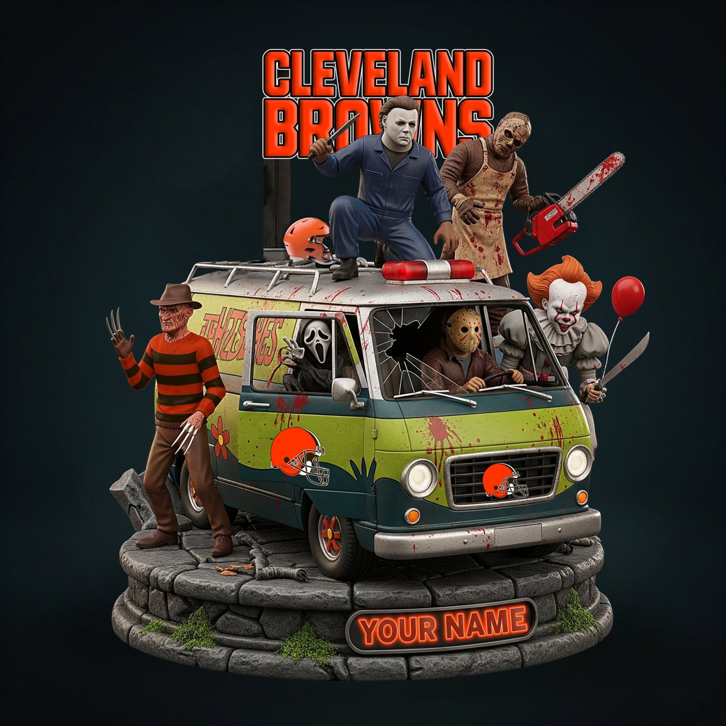 NFL Horror Personalized Acrylic Block Plaque Halloween Gift For Fan - Limited Edition