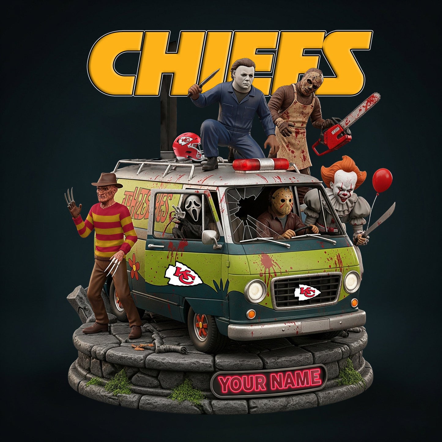 NFL Horror Personalized Acrylic Block Plaque Halloween Gift For Fan - Limited Edition