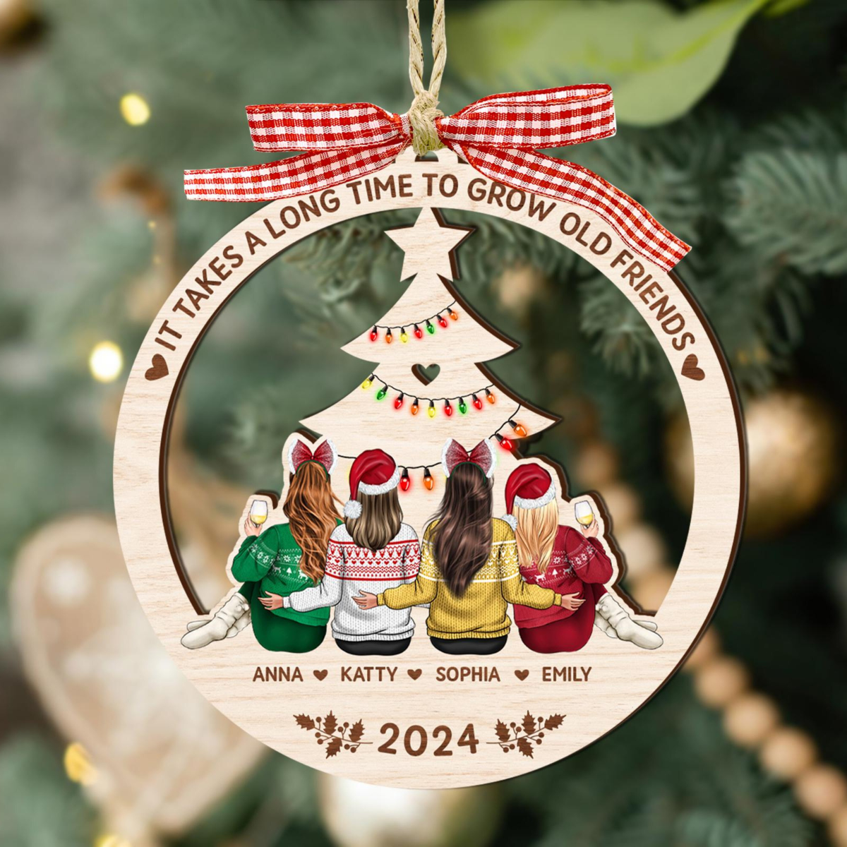 Best Friend Christmas Ornament 2024, It Takes A Long Time To Grow Old Friends Ornament, Best Friend Ornament, Besties Christmas Ornament