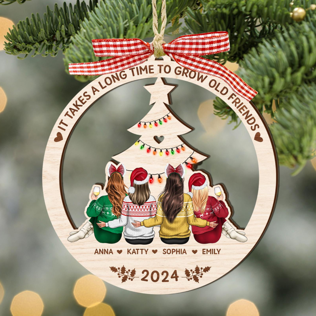 Best Friend Christmas Ornament 2024, It Takes A Long Time To Grow Old Friends Ornament, Best Friend Ornament, Besties Christmas Ornament