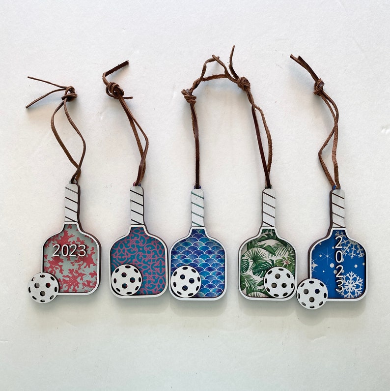 Personalized Pickleball Christmas Ornament Customized Paddle Bag Tag Pickle Ball Racket Ornament Pickler Gifts Volley And Dink Fun Gift