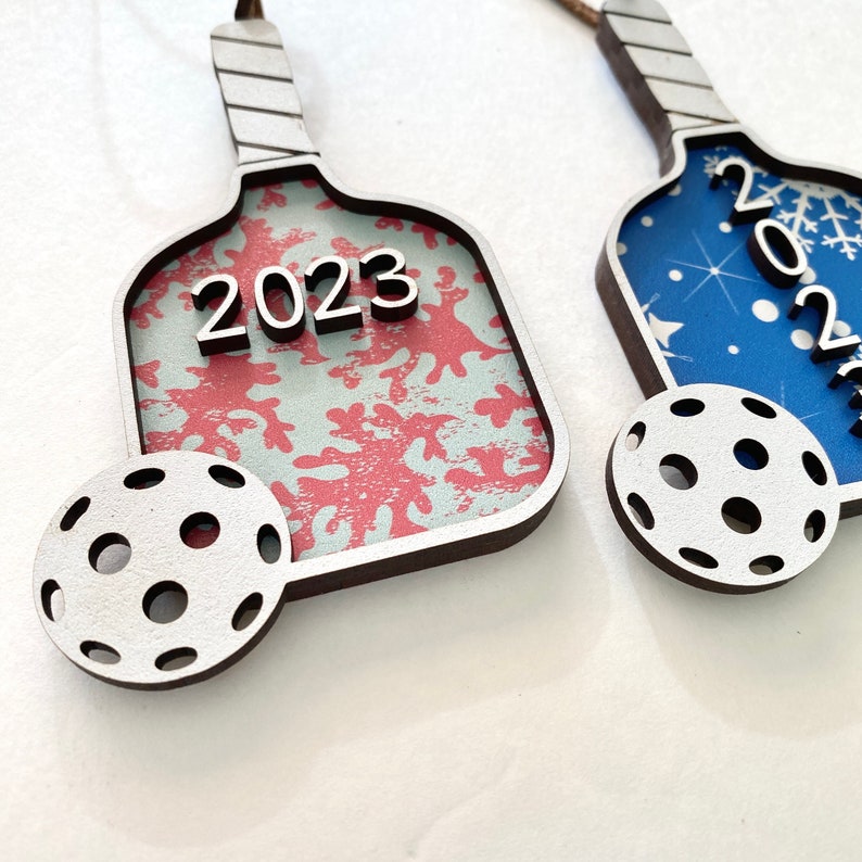 Personalized Pickleball Christmas Ornament Customized Paddle Bag Tag Pickle Ball Racket Ornament Pickler Gifts Volley And Dink Fun Gift
