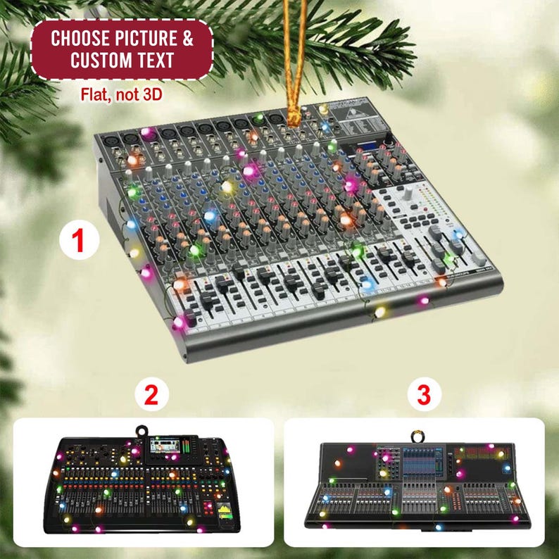 Personalized Audio Engineer 2D Flat Ornament, Sound Engineer Xmas Ornament, Audiophile Ornament Christmas Gift, Christmas Hanging Keepsake