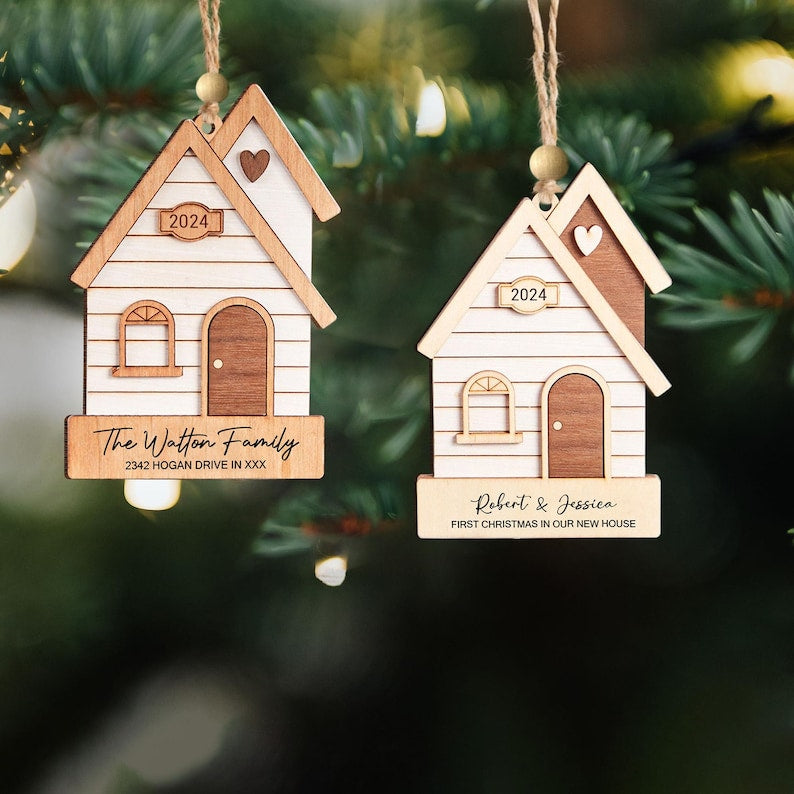 Our First Home Christmas Ornament, Agent Closing Gift For Seller, New Home Gift, Cute House Ornament, Custom Home Ornament 2024