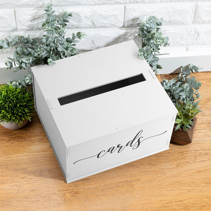 Rustic Wooden Card Box with Lid