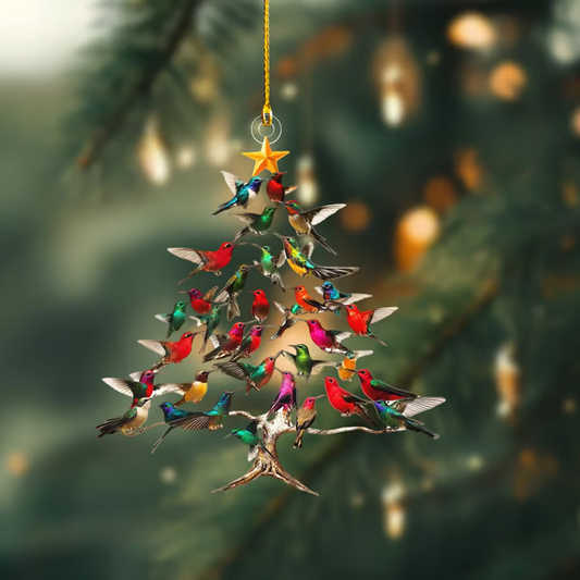 🔥🐦🎄Hummingbird Christmas 2D Acrylic Ornament
