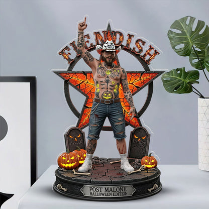 Post Malone Halloween Acrylic Block Plaque Decoration Gift (Limited Edition)