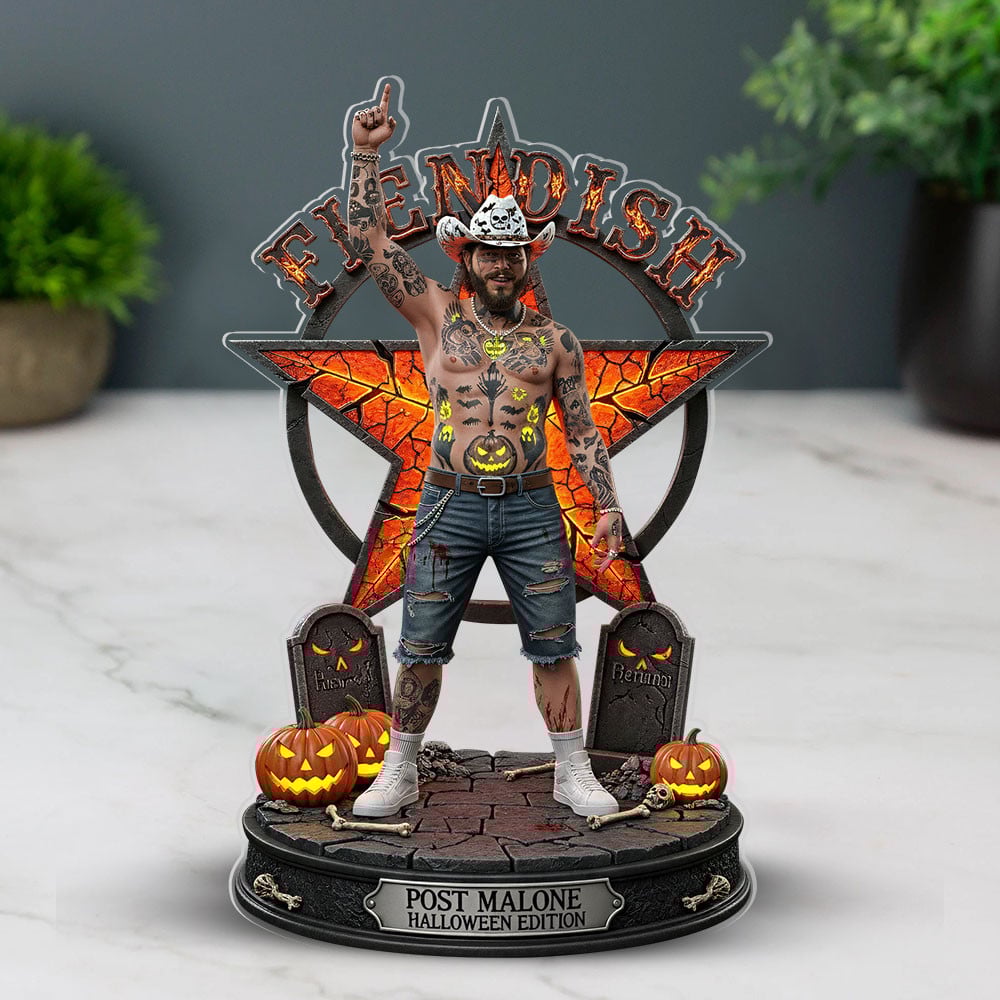 Post Malone Halloween Acrylic Block Plaque Decoration Gift (Limited Edition)