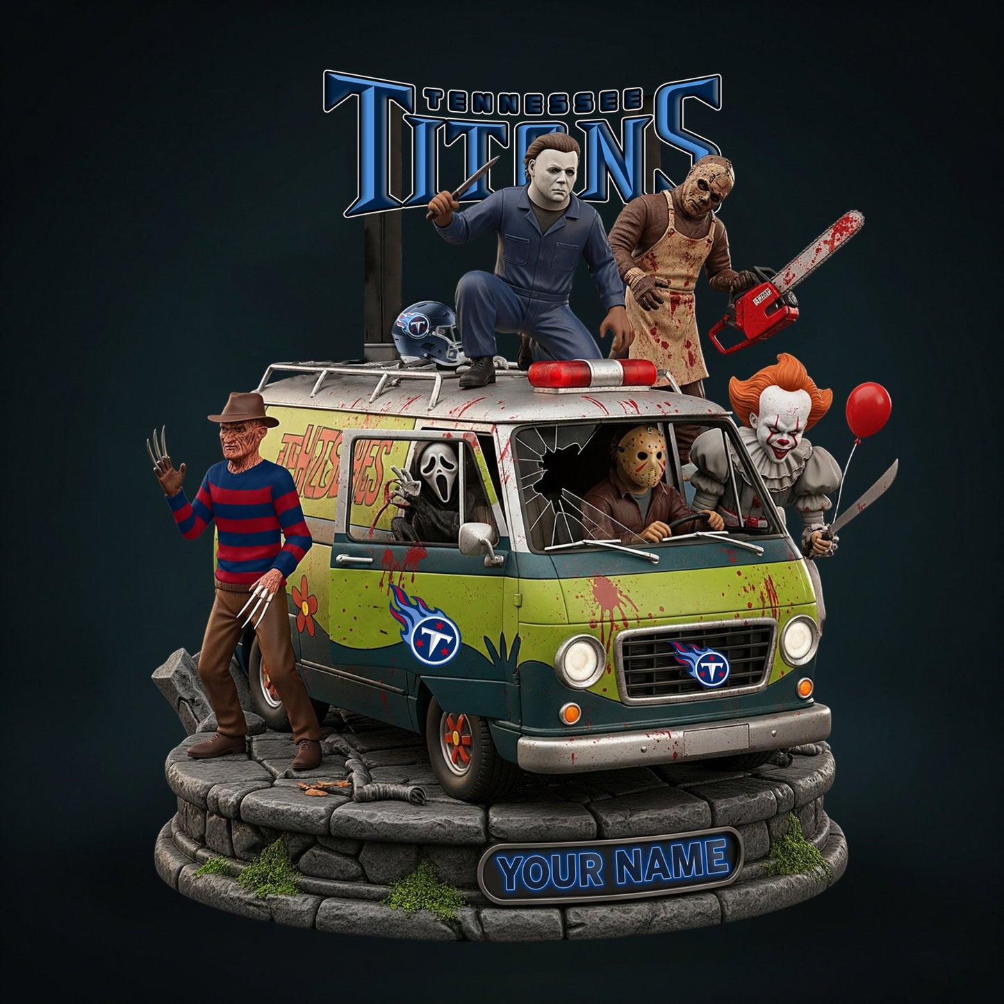 NFL Horror Personalized Acrylic Block Plaque Halloween Gift For Fan - Limited Edition