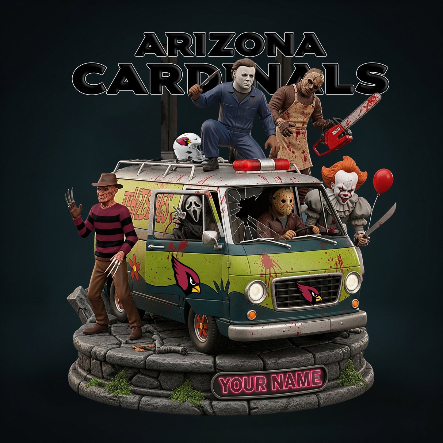 NFL Horror Personalized Acrylic Block Plaque Halloween Gift For Fan - Limited Edition