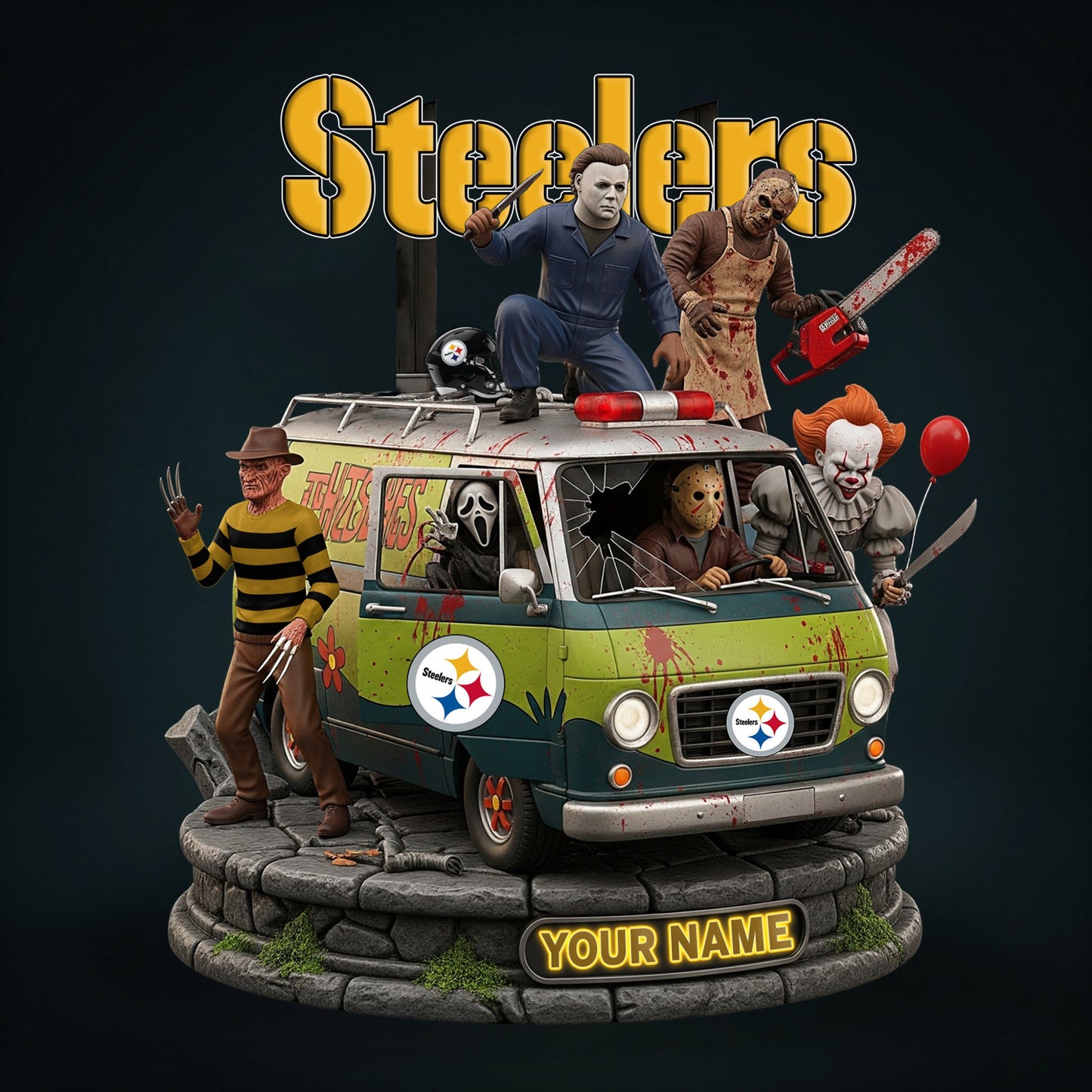 NFL Horror Personalized Acrylic Block Plaque Halloween Gift For Fan - Limited Edition