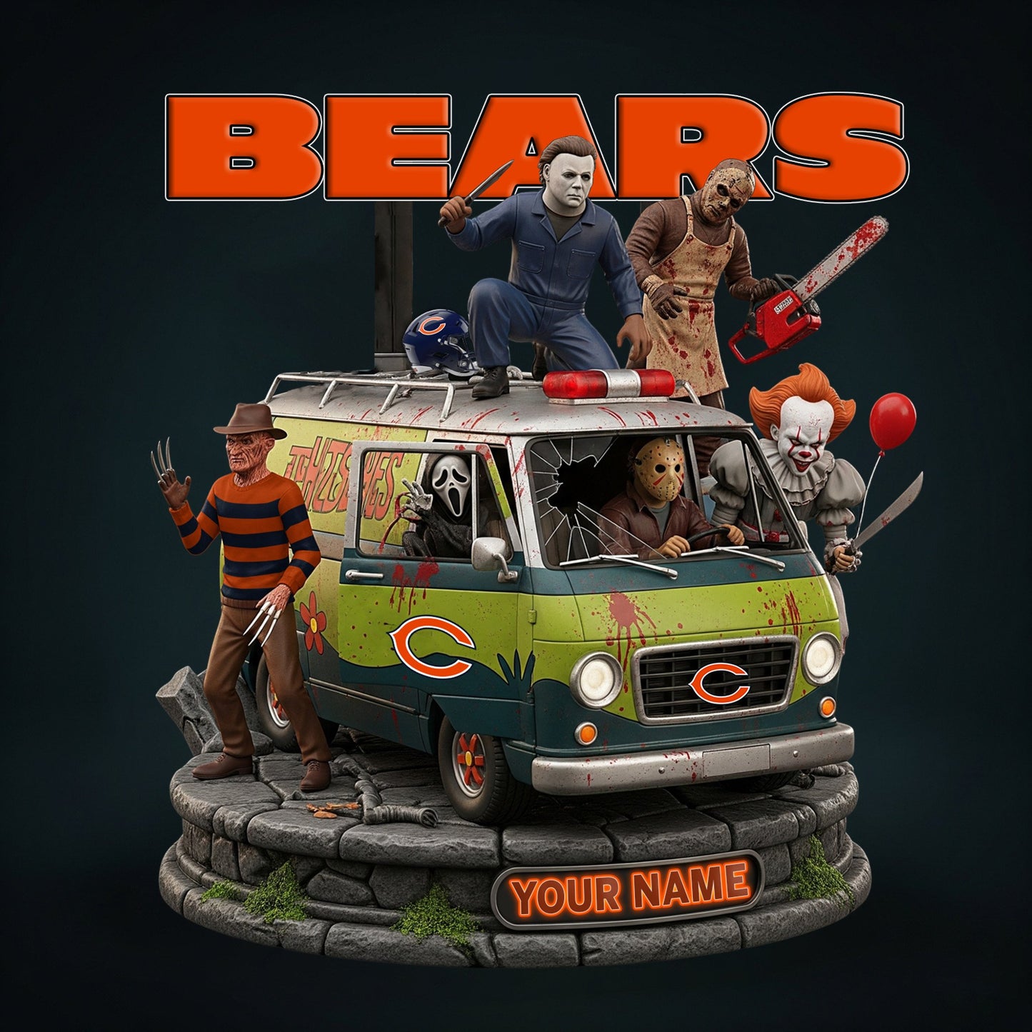 NFL Horror Personalized Acrylic Block Plaque Halloween Gift For Fan - Limited Edition