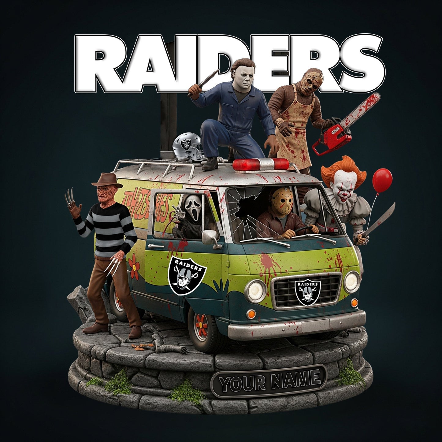 NFL Horror Personalized Acrylic Block Plaque Halloween Gift For Fan - Limited Edition