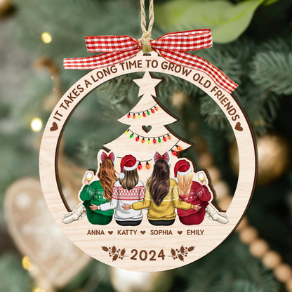 Best Friend Christmas Ornament 2024, It Takes A Long Time To Grow Old Friends Ornament, Best Friend Ornament, Besties Christmas Ornament