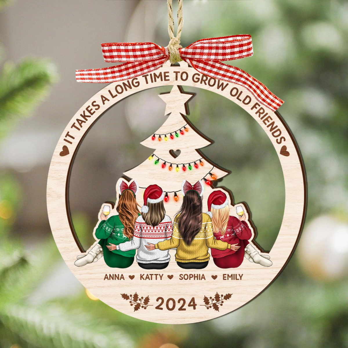 Best Friend Christmas Ornament 2024, It Takes A Long Time To Grow Old Friends Ornament, Best Friend Ornament, Besties Christmas Ornament