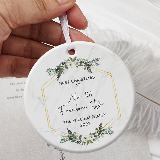 New House Botanical Frame - Personalized Ornament - Christmas Gift