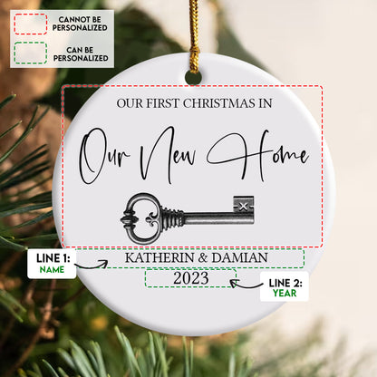 Our New Home Key - Personalized Ornament - Christmas Gift