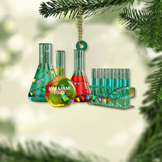 Personalized Glass Chemistry Christmas Ornament 2024, Glass Chemistry Keepsake, Gift For Chemistry Lovers - Xmas Tree Hanging Decoration