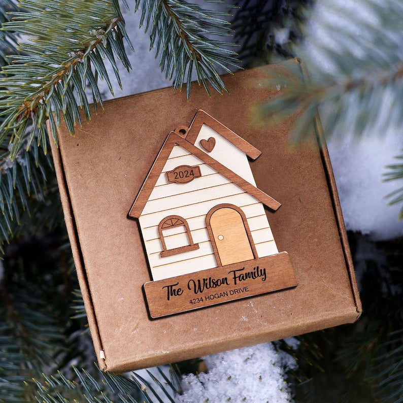 Our First Home Christmas Ornament, Agent Closing Gift For Seller, New Home Gift, Cute House Ornament, Custom Home Ornament 2024