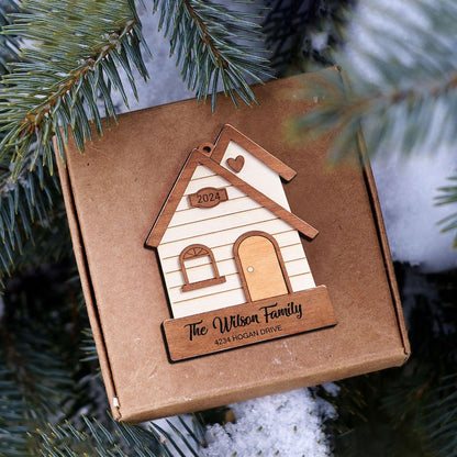 Our First Home Christmas Ornament, Agent Closing Gift For Seller, New Home Gift, Cute House Ornament, Custom Home Ornament 2024